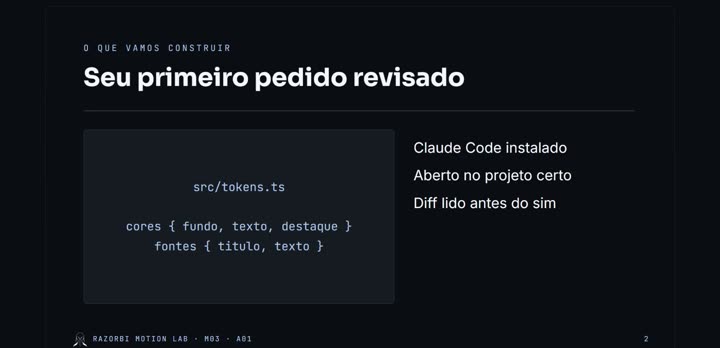 Slide da aula Seu primeiro pedido revisado